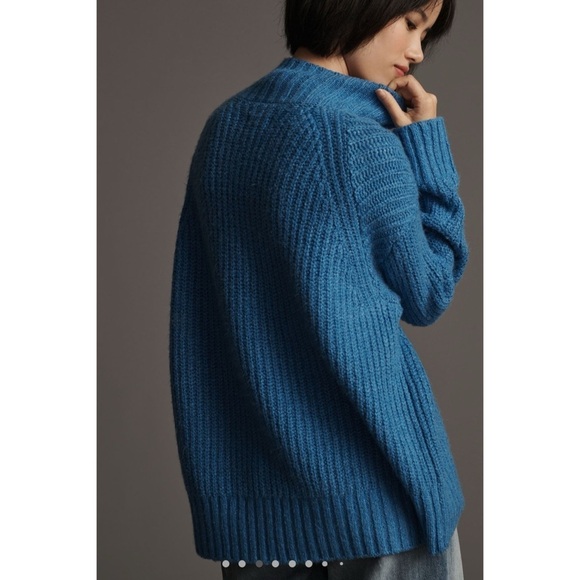 ANTHROPOLOGIE THE DAKOTAH OVERSIZED TURTLENECK SWEATER MAEVE TOP INDIGO S NWT - Picture 8 of 10